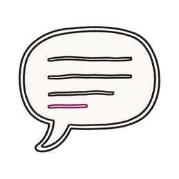 Sketchnote: tekstballon — AI werkt met taal